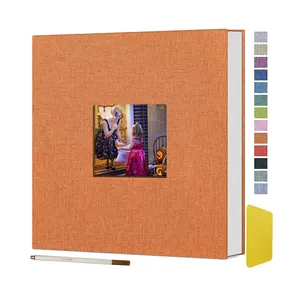 2024 Wholesale Linen Baby Photo Album Hardcover DIY 4x6 Scrapbook Self Adhesive Family Photo Albums Book Sticker Album