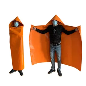 fire resistant Fiberglass Fireproof Hooded Cloak Fire Emergency Survival Safety clothing