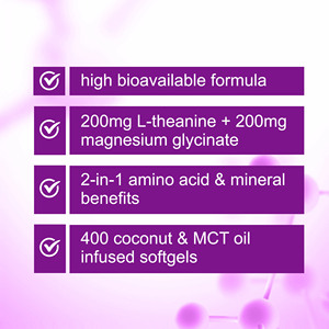 Private Label L-Theanine Magnesium Glycinate Softgels for Magnesium Glycinate Complex Relaxation Relax Sleep Support Softgels - Product Image 3