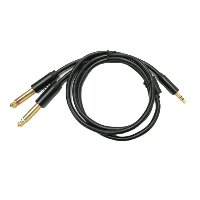 For Smartphone Computer CD Player Speakers Amplifier 3.5mm 1/8" TRS to Dual 6.35mm 1/4" TS Mono Stereo Y Cable Splitter Cord