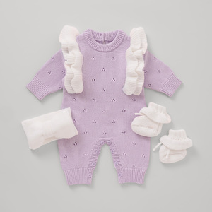 Conjunto de 3 Piezas de Mameluco <span class=keywords><strong>para</strong></span> Niña Mimixiong, Mameluco de Algodón Puro con Zapatos a Juego, Diadema con Encaje Plisado, Conjunto de Regalo Perfecto <span class=keywords><strong>para</strong></span> Recién Nacidas - Product Image 5