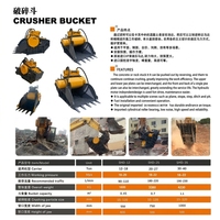 Broyeur à mâchoires hydraulique pour excavatrice, idéal pour la concassage de roches, le recyclage des agrégats de carrière, la démolition de béton