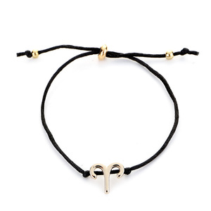 Hot Sale Fashion Twelve Const ellations Armband <span class=keywords><strong>Zodic</strong></span> Card verstellbares schwarzes Seil Armband für Frauen Männer - Product Image 1