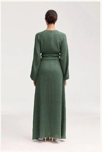 2024 Dài Dresses Phụ Nữ Hồi Giáo Thanh Lịch Ăn Mặc Mỏng Phù Hợp Với Pleated Thiết Kế khiêm tốn Hồi Giáo Ăn Mặc - Product Image 5