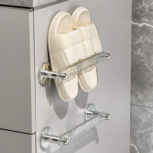 Bathroom Slipper <b>Rack</b> <b>Wall</b> Mounted 50Cm Translucent Gray Silver With Glacier Pattern For Storage Shelf - Product Image 4