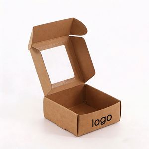 Custom <b>Mailing</b> Paper Boxes With Clear Window for Packiging Packing Shipping Corrugated Mailer <b>Box</b> Packaging With Logo Printed - Product Image 1