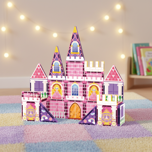 2026 Set di Costruzioni Magnetiche <span class=keywords><strong>Castello</strong></span> delle Principesse, Versione Portatile in Scatola di Ferro, 26 Pezzi, Giocattolo da Viaggio, Blocchi Magnetici da 5,5 cm per Bambine - Product Image 2