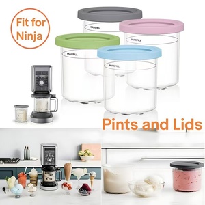 Récipient et gobelet de conservation pour crème glacée en plastique <span class=keywords><strong>Ninja</strong></span>, design moderne et simple, ne convient pas au micro-ondes, 301-500ML - Product Image 2