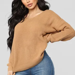 Falls Favorite Girl Sweater Pullover V Neck Long Sleeve Twist Detail Wear It Two Ways sweater for women