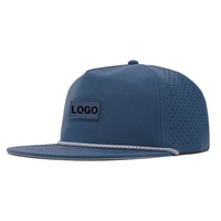 Hard Top Gorra deportiva impermeable Hydro Snapback con patrón de puntos de leopardo Perforado Agujero de corte láser Impermeable Jugador Apliques Sombrero
