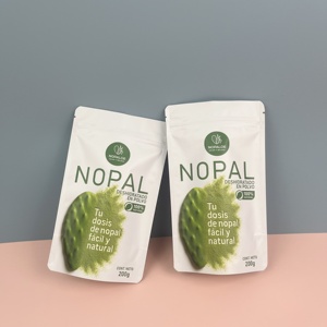 Sachets de supplément en aluminium design personnalisé Sachet de poudre d'extrait de nopal et de cactus avec thermoscellage Sachets debout quantité minimale de commande 100pcs - Product Image 2