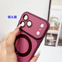 Coque de téléphone magnétique avec béquille rotative 360° et protection d'objectif en verre, effet mat doux au toucher, pour iPhone 17 18 Pro Max, compatible également avec iPhone 16 15 14 13 12