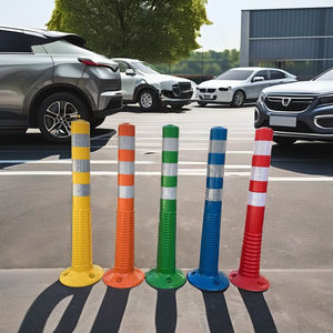 Penanda keselamatan jalan Plastik Pu oranye parkir pengiriman jalan portabel batang panduan tanda pembatas peringatan pegas lalu lintas fleksibel - Product Image 1