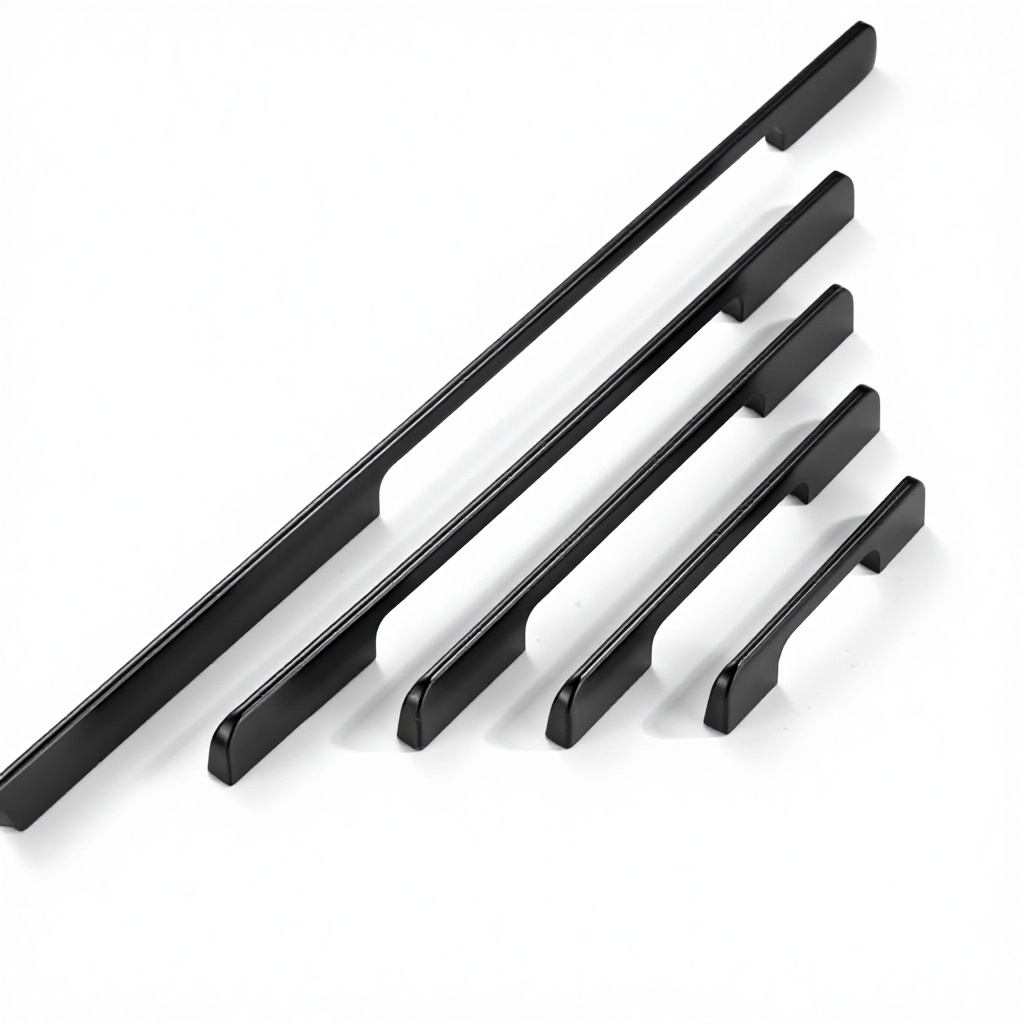 Cabinet Drawer Handle American Modern Simple Aluminum Alloy Lengthened Nordic Black Wardrobe Door Furniture Handle Knob China