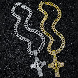 สร้อยคอจี้รูปกางเขนหมุนได้ ดีไซน์ใหม่ทันสมัย สไตล์ฮิปฮอป สวยงาม เรียบง่าย สำหรับผู้ชาย เครื่องประดับแฟชั่น - Product Image 1