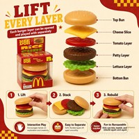   Jouet à presser Squishy Burger Ice Cube, 2 nouveaux jouets anti-stress en caoutchouc à rebond lent, unisexe, 14 ans et plus, emballage en boîte colorée
