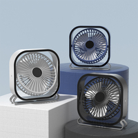 Mini-ventilateur de table USB carré en plastique, 3 vitesses réglables, silencieux, pour maison et hôtel, idéal pour la vente en gros