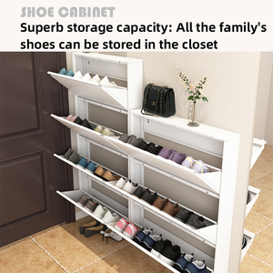 Étagère à chaussures murale en acier moderne avec un grand tiroir de rangement, résistante à la rouille, facile à assembler, pour les centres commerciaux et la maison - Product Image 2