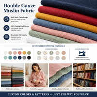 Tissu en mousseline professionnelle 40S peignée, double gaze froissée, douce, pour robes, jupes et vêtements féminins, vente en gros, fabricant