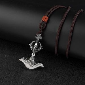 Collier amulette Bouddha en acier inoxydable, pendentif Vajra pour homme, bijoux bouddhistes classiques, bijoux rétro pour femme - Product Image 2