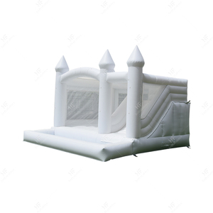 Château gonflable commercial blanc avec souffleur - <span class=keywords><strong>Maison</strong></span> de saut extérieure pour fêtes, mariages, anniversaires et <span class=keywords><strong>location</strong></span> d'événements - Product Image 3