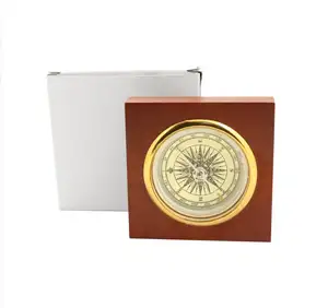 Vintage wooden box compass Aluminum alloy compass Wooden gift compass