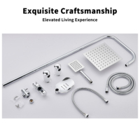 Ensemble de douche thermostatique YEETE - Tête de douche relevable en acier inoxydable SUS 304, robinet mural pour projets hôteliers