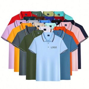 เสื้อโปโลคุณภาพสูงสำหรับองค์กร ผ้าไอซ์ซิลค์ 190gsm เสื้อโปโลชายปักโลโก้ตามสั่ง เสื้อโปโลชาย เสื้อโปโลสำหรับเล่นกอล์ฟ - Product Image 1