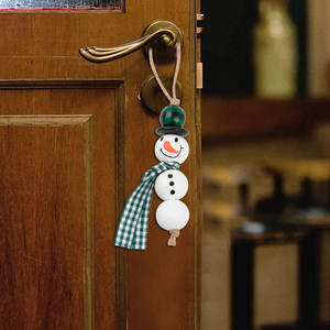 Decorazioni per la casa in legno ciondolo artigianato albero di natale ornamento pupazzo di neve <span class=keywords><strong>perline</strong></span> - Product Image 6