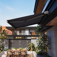 Auvent électrique à cassette intégrale rétractable pour terrasses, fenêtres, auvents extérieurs, protection UV, gris