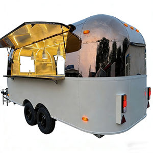 Carrito de Comida de Acero Inoxidable Resistente de 4 Ruedas y 13 Pies para Waffles, Hot Dogs, Helados, Catering Móvil, Parques de Atracciones, 2 Años de Garantía - Product Image 1