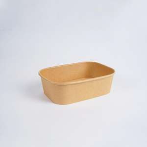 Conteneur de restauration rapide pour gâteaux, sushis, plats à emporter, recyclable, rectangulaire, avec couvercles en PET, bol en papier kraft de qualité alimentaire pour l'emballage à emporter - Product Image 3