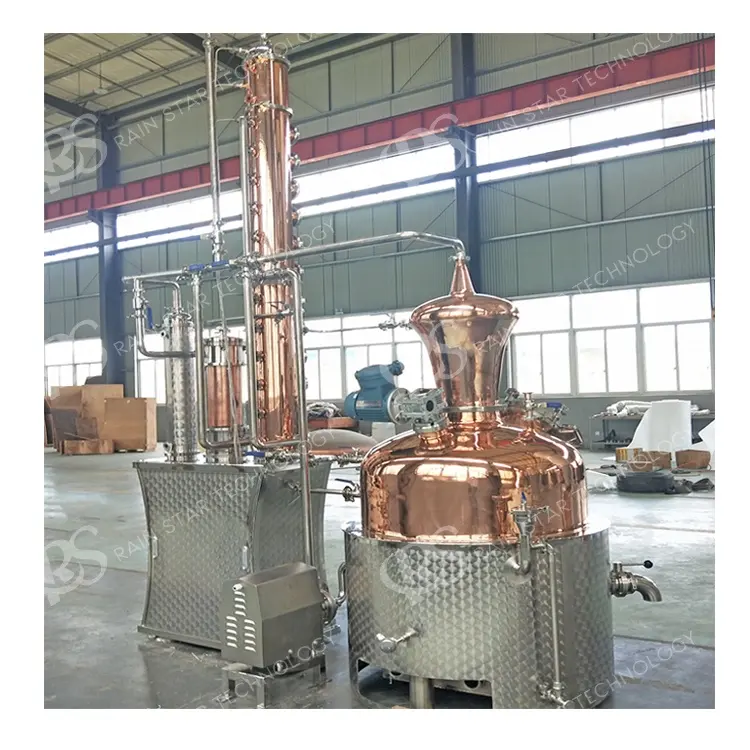 Cin/votka/viski/95% etanol üretim 50L 100L 200L 500L bakır damıtma ekipmanları ev alkol damıtma