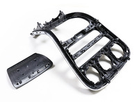 Welta Garniture de console centrale en fibre de carbone sèche, ajustement parfait pour le tableau de bord, style sport, remplacement intérieur pour C-Class GLC W205 15-21