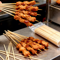 Prix d'usine, brochettes en bambou de qualité alimentaire naturelle, en vrac, multifonctionnelles, bâtonnets biodégradables, bâtonnets de barbecue portables