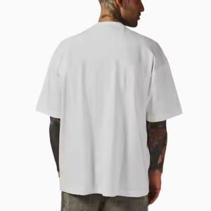 เสื้อยืดผู้ชายแขนสั้นทรงหลวมผ้าฝ้าย เสื้อยืดทรงบ็อกซี่แขนสั้น เสื้อยืดโอเวอร์ไซส์สำหรับผู้ชาย - Product Image 5