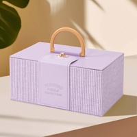 Boîte Cadeau Rectangulaire Luxueuse en Cuir Tressé Bicolore, Idéale pour Mariage, Bijoux et Rangement à Main