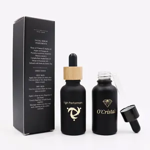 Tùy Chỉnh 30Ml 50Ml 100Ml Tinh Dầu Chai Thủy Tinh 1Oz 10Ml 15Ml Matte Màu Đen Thủy Tinh Tóc Dầu Dropper Huyết Thanh Chai Với Hộp