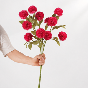 Vente en gros de boules d'hortensias en soie à 4 têtes, aspect naturel, pour centre de table, fleurs artificielles - Product Image 1