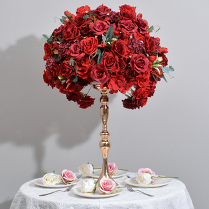 Rose brillant rouge pêche rose rose rose rouge rose fleur pièce maîtresse pour l'examen du sexe douche nuptiale mariage heureux 16e fête - Product Image 4