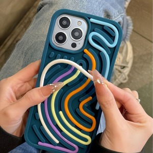   เคสโทรศัพท์ซิลิโคน 3 มิติ ลายเส้นสีสันสดใส สำหรับ iPhone 17 เหมาะสำหรับเด็ก ช่วย<span class=keywords><strong>ผ่อน</strong></span>คลายความเครียด - Product Image 2