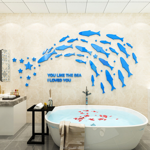 Style nordique créatif <span class=keywords><strong>poisson</strong></span> stéréo mur acrylique décoration autocollant décor à la maison pour salon chambre décoration murale - Product Image 4