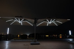 Parasol solaire LED double face au design innovant, grand parasol d'extérieur pour restaurant, café et cour d'hôtel - Product Image 5