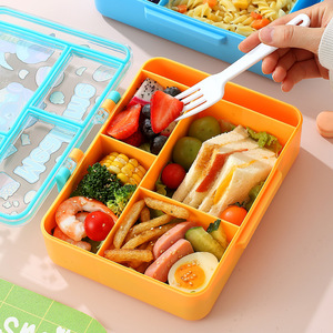 Cartoon <b>Plastic</b> <b>Lunch</b> <b>Box</b> Rectangle Microwaveable Bento <b>Box</b> For Adults Office Students - Product Image 3