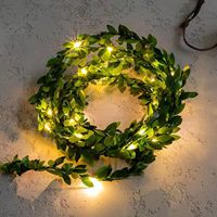 Guirlande lumineuse verte TSINYE à piles, blanc chaud, tige flexible, sans câblage, pour arche de mariage, rampe d'escalier, décoration de ferme