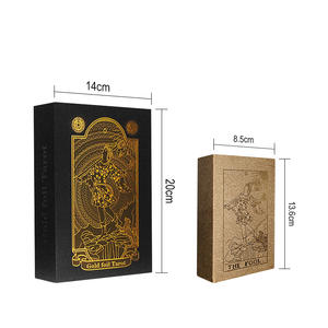 Impresión personalizada, 7x12cm, 78 tarjetas originales de Tarot, cubierta de tarjeta de oro de lujo, <span class=keywords><strong>oráculo</strong></span>, con guía en inglés, venta al por mayor - Product Image 6