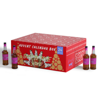 Boîte d'emballage de vin en carton ondulé réutilisable de conception personnalisée Boîte de calendrier de l'avent mystère de Noël de luxe personnalisée avec insertion