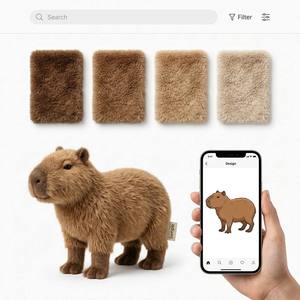 Peluche Personalizzato di Capibara in Piedi, Pelliccia Marrone Densa e Calda, Zampe Corte e Robuste, Mascotte Personalizzata per Ambienti Umidi - Product Image 1