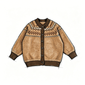 <span class=keywords><strong>Pull</strong></span>-over d'hiver pour bébé<span class=keywords><strong>s</strong></span> garçons, tricoté à la machine, col rond, manches longues, cardigan boutonné pour vêtements de garçon, accepte la personnalisation - Product Image 6