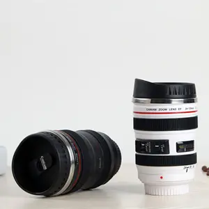 Solhui环保不锈钢镜头咖啡杯400毫升相机镜头杯带定制标志